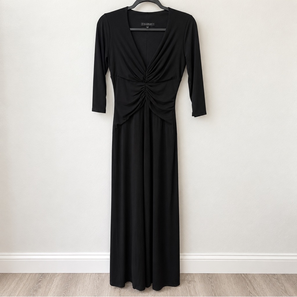 Laundry By Shelli Segal Black Twist-Front Maxi Dress - Picture 2 of 4